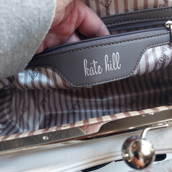 Vintage* Kate Hill Winter White Handbag/Purse - Picture 13 of 15